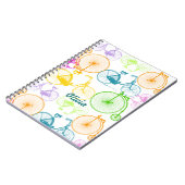 Vintages modernes Bikemodell leuchtendes Neonmuste Notizblock (Linke Seite)