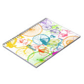 Vintages modernes Bikemodell leuchtendes Neonmuste Notizblock (Linke Seite)