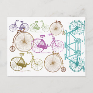 Vintages modernes Bikemodell leuchtendes Neonmuste Postkarte