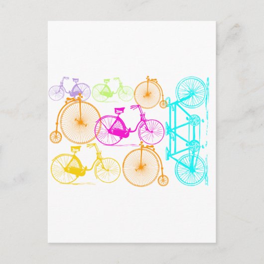 Vintages modernes Bikemodell leuchtendes Neonmuste Postkarte (Vorderseite)