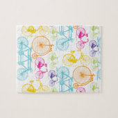 Vintages modernes Bikemodell leuchtendes Neonmuste Puzzle (Horizontal)