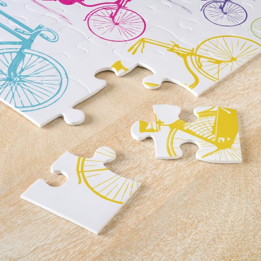 Vintages modernes Bikemodell leuchtendes Neonmuste Puzzle (Seite)