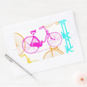 Vintages modernes Bikemodell leuchtendes Neonmuste Rechteckiger Aufkleber (Umschlag)