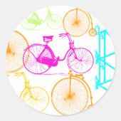 Vintages modernes Bikemodell leuchtendes Neonmuste Runder Aufkleber (Vorderseite)