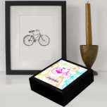Vintages modernes Bikemodell leuchtendes Neonmuste Schmuckschachtel<br><div class="desc">Helle Farben auf Vintagen Fahrrädern im modernen Stil</div>
