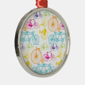 Vintages modernes Bikemodell leuchtendes Neonmuste Silbernes Ornament (Rechts)