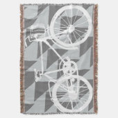 Vintages modernes Fahrradmuster Grau-Weiß Decke (Vorderseite Vertikal)