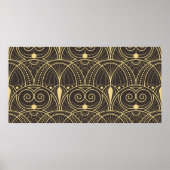 Vintages modernes geometrisches Fliesenmuster, gol Poster (Vorne)