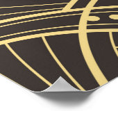 Vintages modernes geometrisches Fliesenmuster, gol Poster (Ecke)