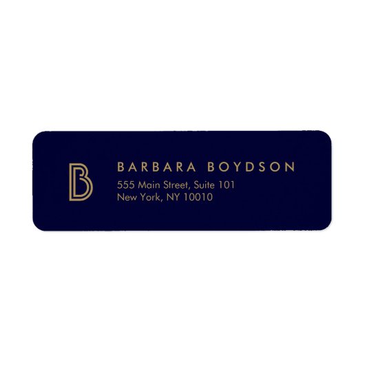 VINTAGES MODERNES GOLD- UND NAVATIONALMONOGRAMM-LO (Vorne)