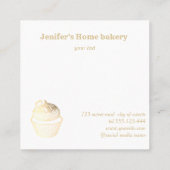 Vintages, modernes Goldfolienkuchen, hausgemachte  Quadratische Visitenkarte (Rückseite)