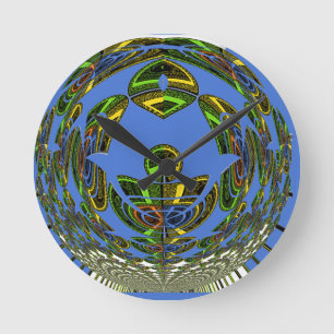 Vintages modernes Motiv Runde Wanduhr