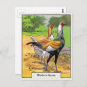 Vintages modernes Spielhähnchen Postkarte (Vorne/Hinten)