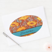 Vintages Mohn ~ ovales Aufkleber (Umschlag)