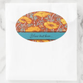 Vintages Mohn ~ ovales Aufkleber (Tasche)