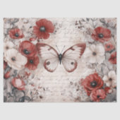 Vintages Mohnblütendecoup Seidenpapier (Vorderseite)