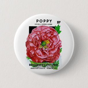 Vintages Mohnfutter Button