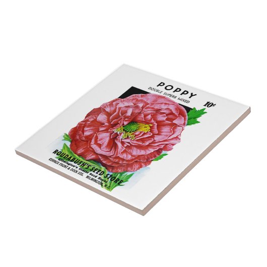 Vintages Mohnfutter Fliese (Seite)