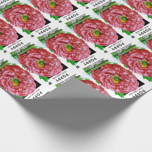 Vintages Mohnfutter Geschenkpapier (Ecke)