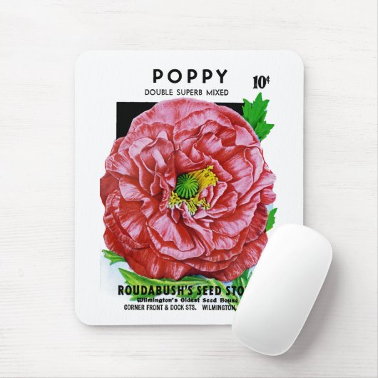 Vintages Mohnfutter Mousepad (Mit Mouse)
