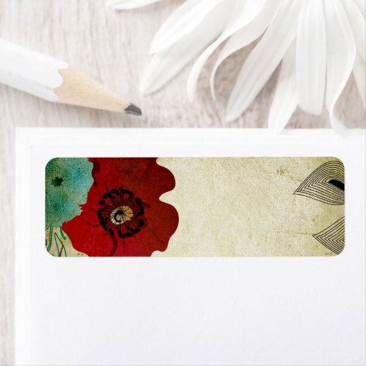 Vintages Mohnlabel (Insitu)