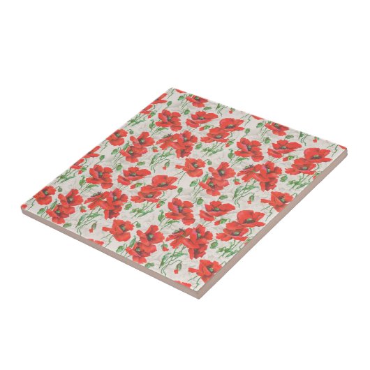 Vintages Mohnmuster Fliese (Seite)