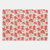 Vintages Mohnmuster Geschenkpapier Set (Vorderseite 3)