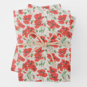 Vintages Mohnmuster Geschenkpapier Set (Beispiel)