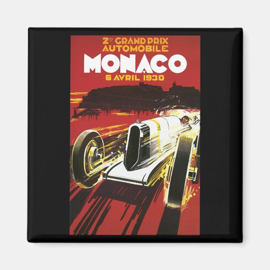 Vintages Monaco Car Road Race Poster Magnet (Vorne)