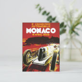 Vintages Monaco Car Road Race Poster Postkarte (Stehend Vorderseite)
