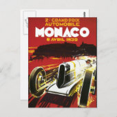 Vintages Monaco Car Road Race Poster Postkarte (Vorne/Hinten)