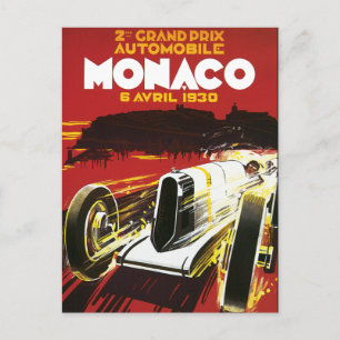 Vintages Monaco Car Road Race Poster Postkarte