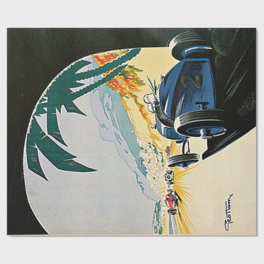 Vintages Monaco, das Grandprix läuft Geschenkpapier (Flach)