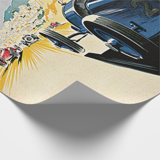 Vintages Monaco, das Grandprix läuft Geschenkpapier (Ecke)