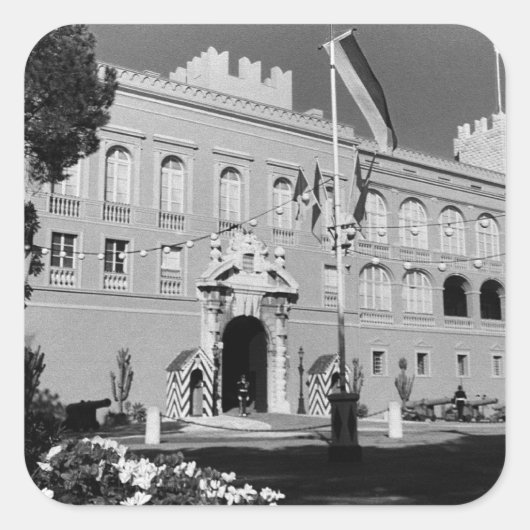 Vintages Monaco Fürstentum Fürstentum Fürstentum Quadratischer Aufkleber (Vorderseite)