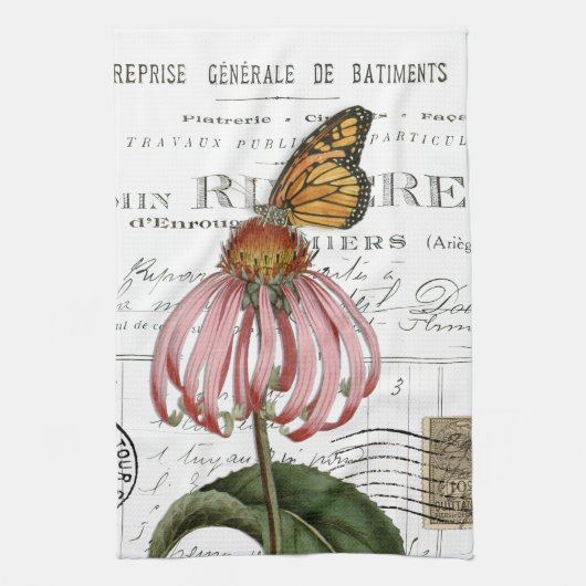 Vintages Monarch Butterfly Küchenhandtuch Geschirrtuch (Vertikal)