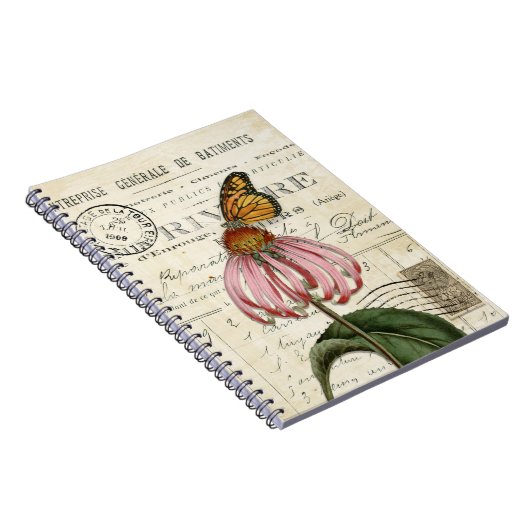 Vintages Monarch Butterfly Spiraljournal Notizblock (Rechte Seite)