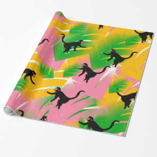 Vintages Monkey-Muster Geschenkpapier