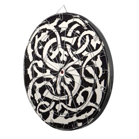 Vintages Monogram S Art Nouveau Dartscheibe (Vorderseite rechts)