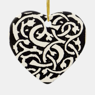 Vintages Monogram S Art Nouveau Keramikornament
