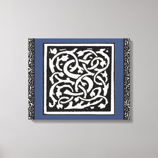 Vintages Monogram S Art Nouveau Leinwanddruck (Vorderseite)