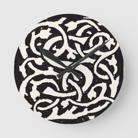 Vintages Monogram S Art Nouveau Letter Runde Wanduhr (Vorderseite)