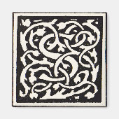 Vintages Monogram S Art Nouveau Magnet (Vorne)