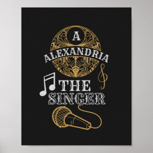 Vintages Monogram-Sänger-lustiges Musikmikrofon Poster