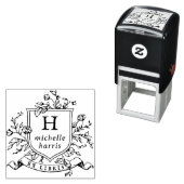 Vintages Monogram Wappen Ex Libris Individuelle Na Permastempel (Beispiel)