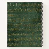Vintages Monogram Wappen Music Manuskript Green Go Notizblock (Rückseite)