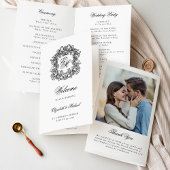 Vintages Monogram Wappen Wedding Foto Programm