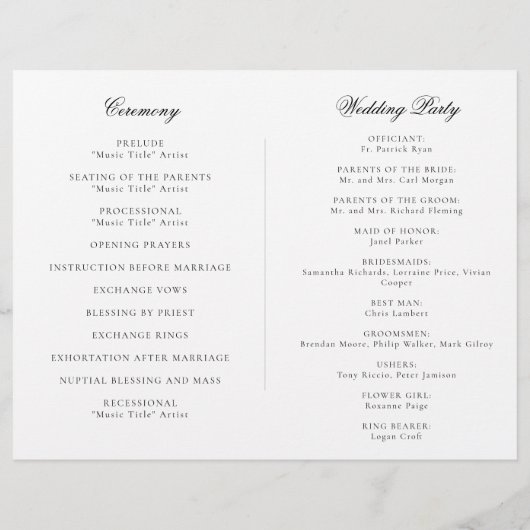 Vintages Monogram Wappen Wedding Foto Programm (Rückseite)