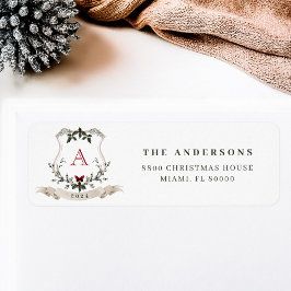 Vintages Monogram-Weihnachtsrücksendezeichen