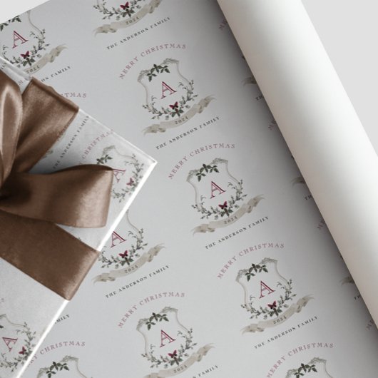 Vintages Monogram Weihnachtswrapper Geschenkpapier